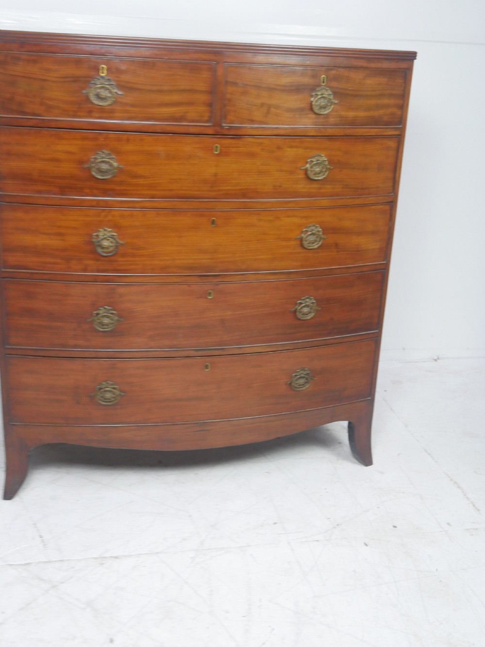 Tall Regency Bow Chest of Drawers View X