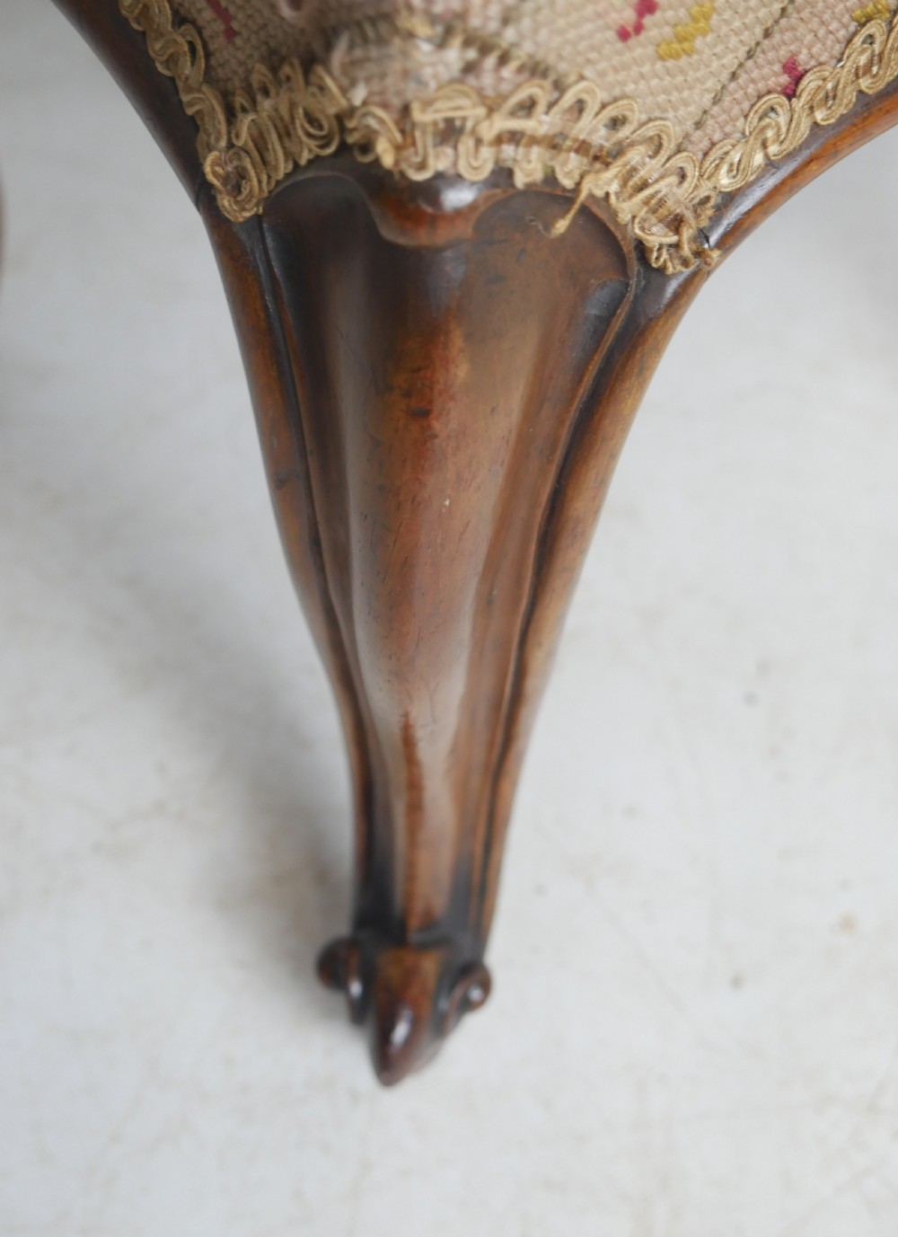 19thC walnut Stool View II