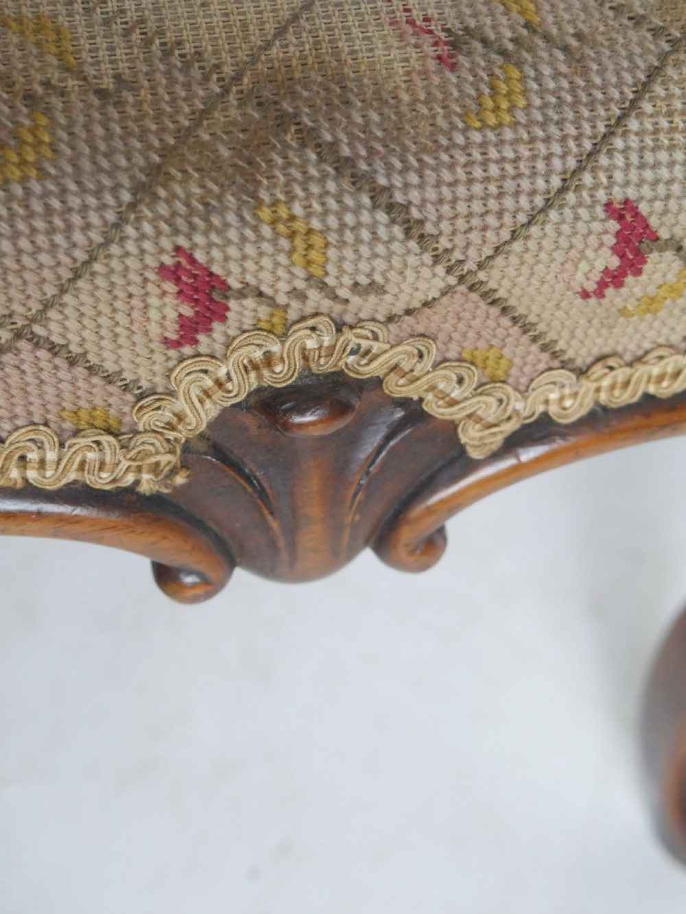 19thC walnut Stool View III