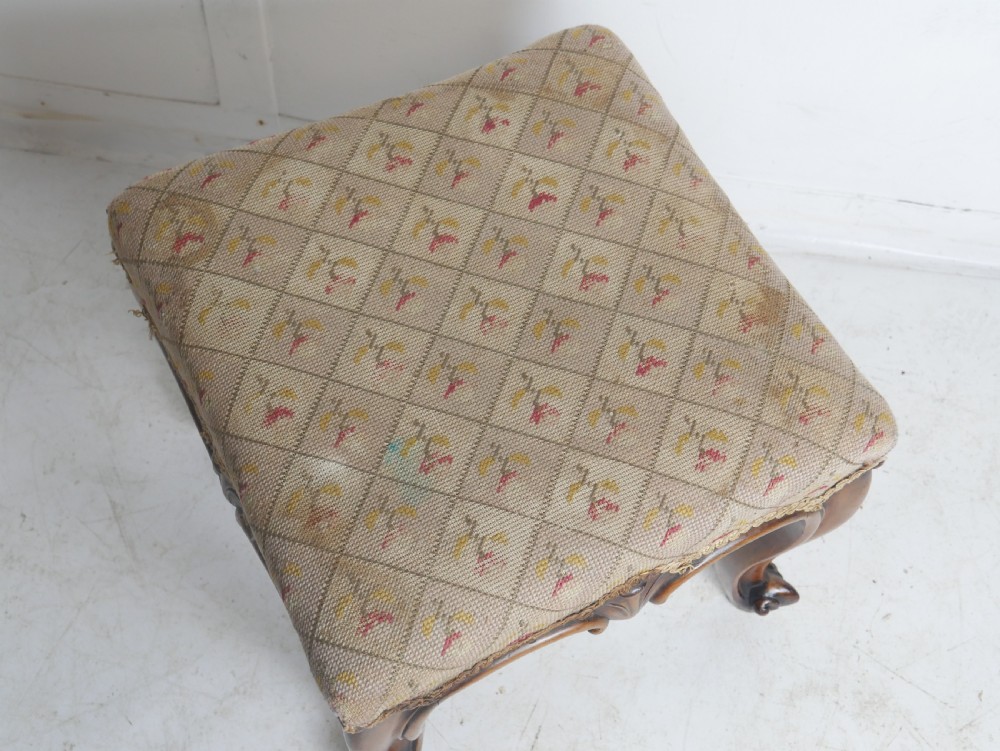 19thC walnut Stool View VII