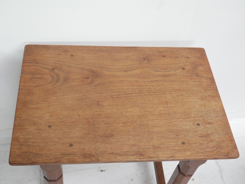 Pair Oak Arts & Crafts Stools View III