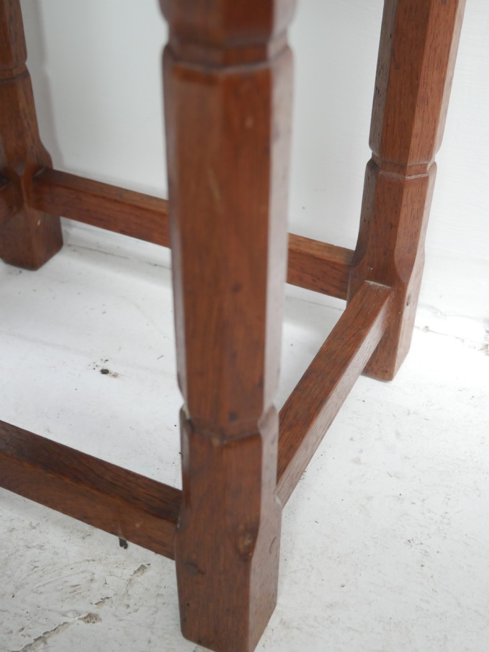 Pair Oak Arts & Crafts Stools View V