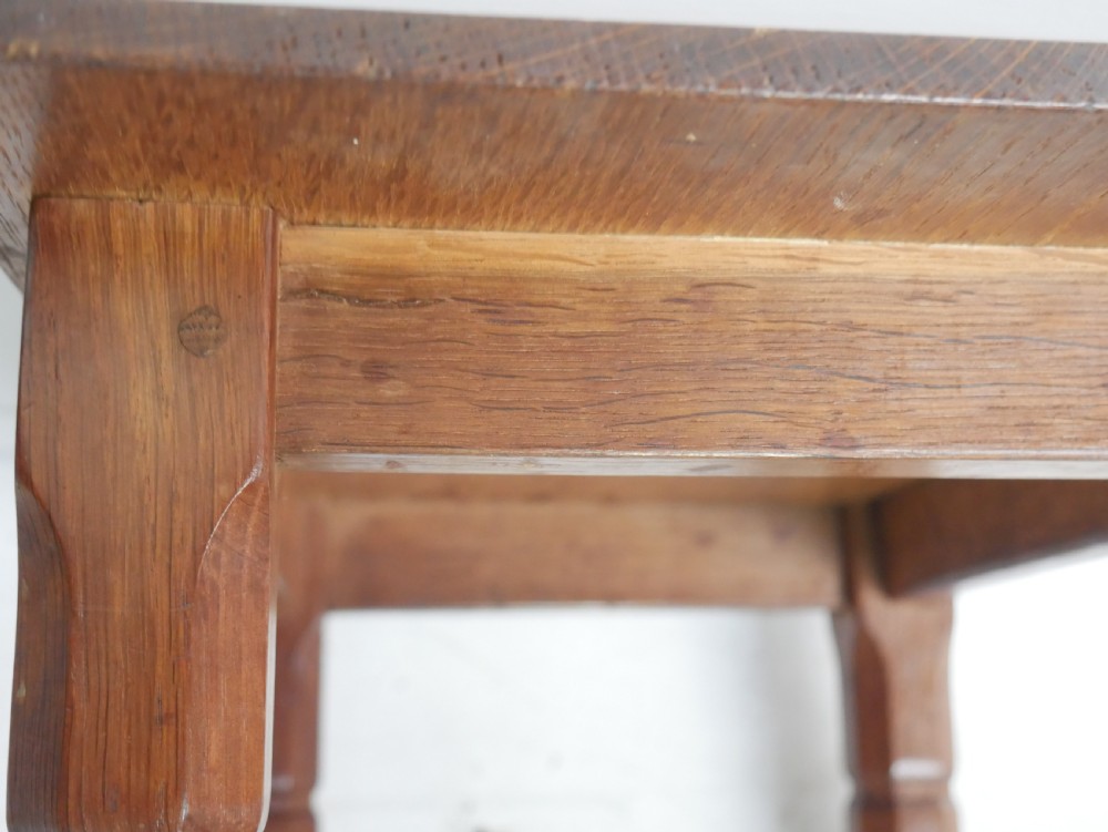 Pair Oak Arts & Crafts Stools View VIII