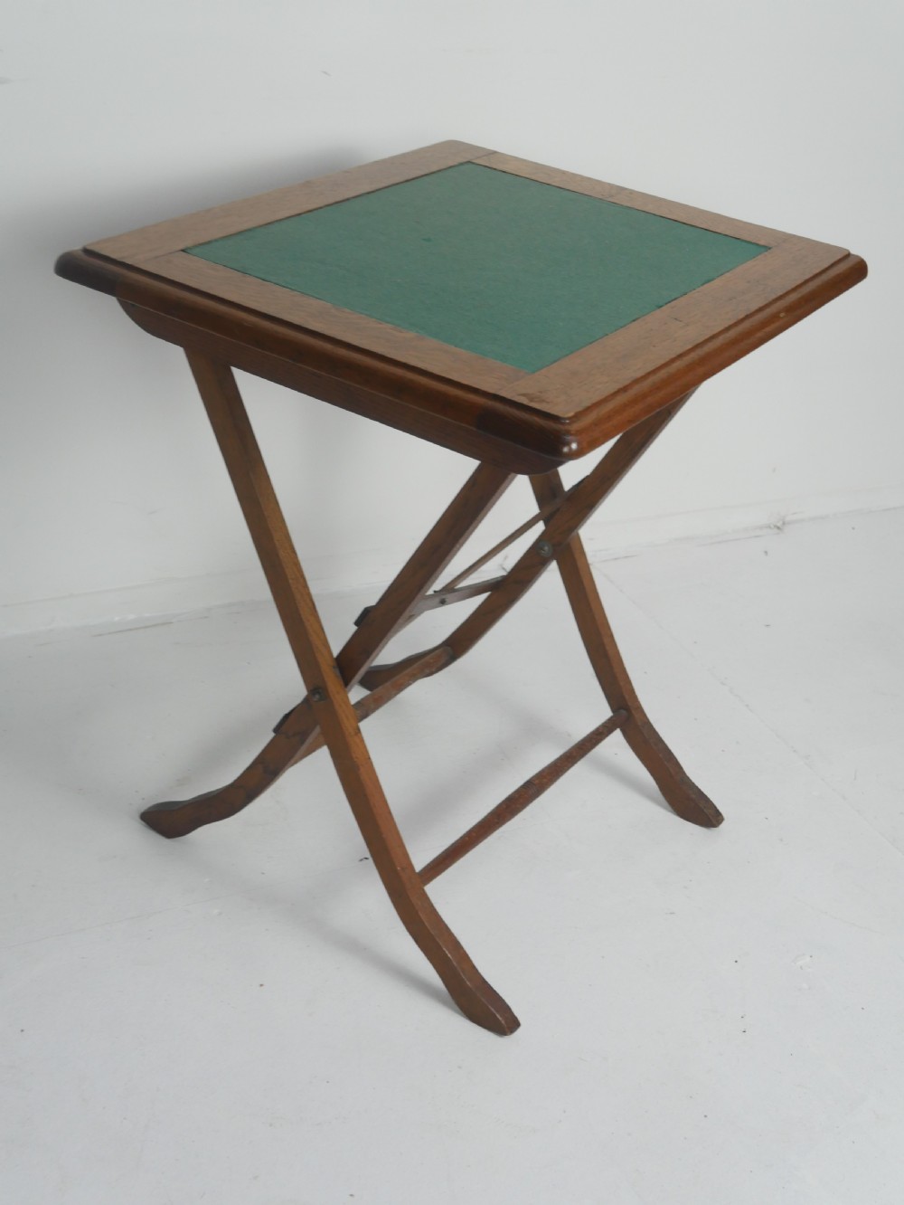 Folding Oak Games Side Table View II