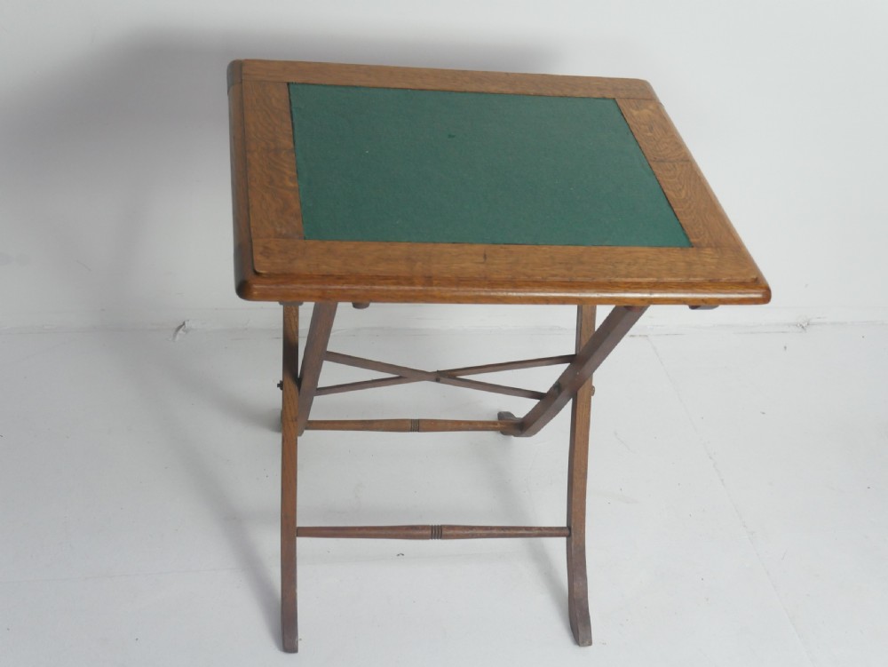 Folding Oak Games Side Table View VIII