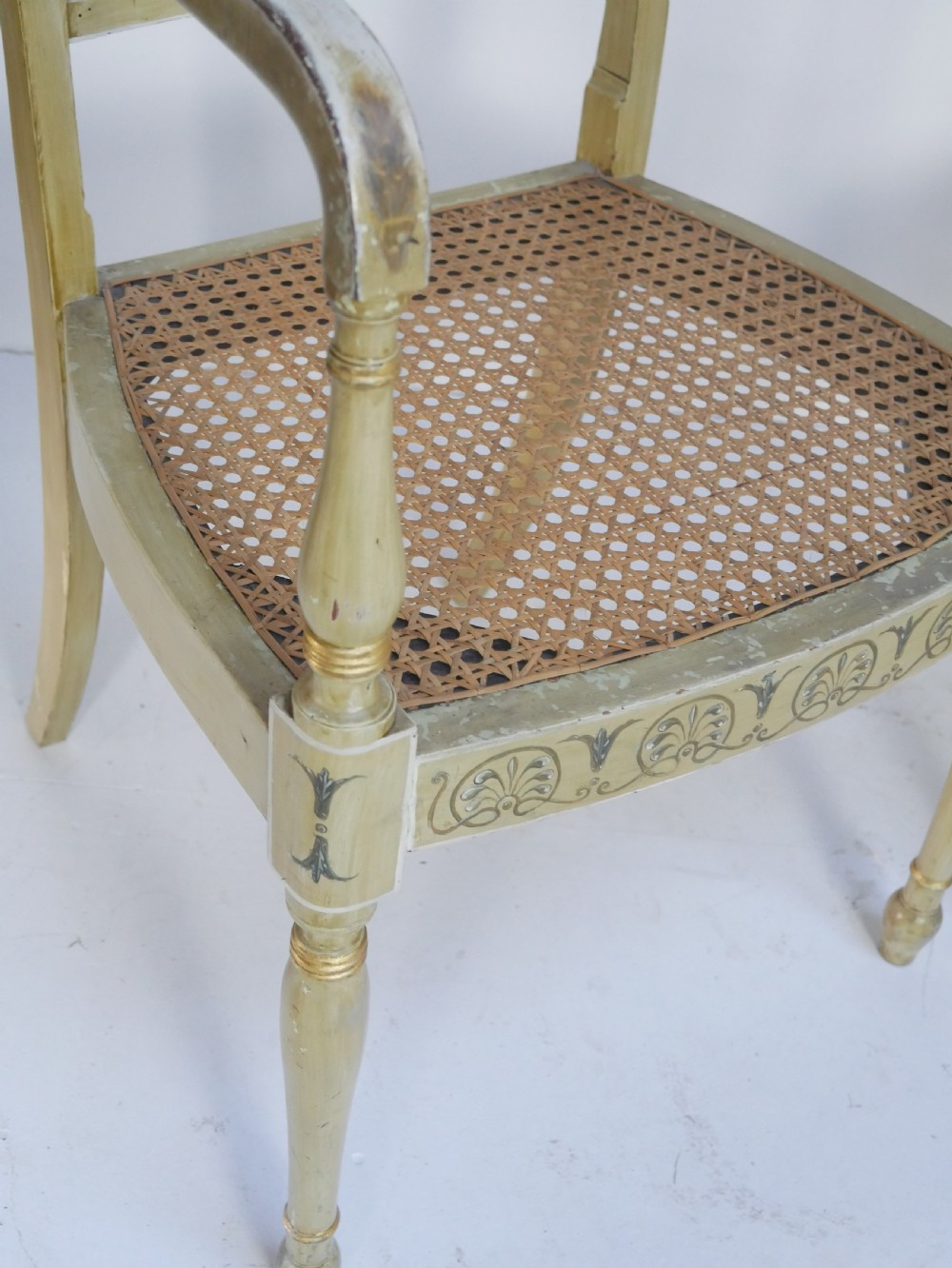 Pair 19thC Decorated Armchairs View V