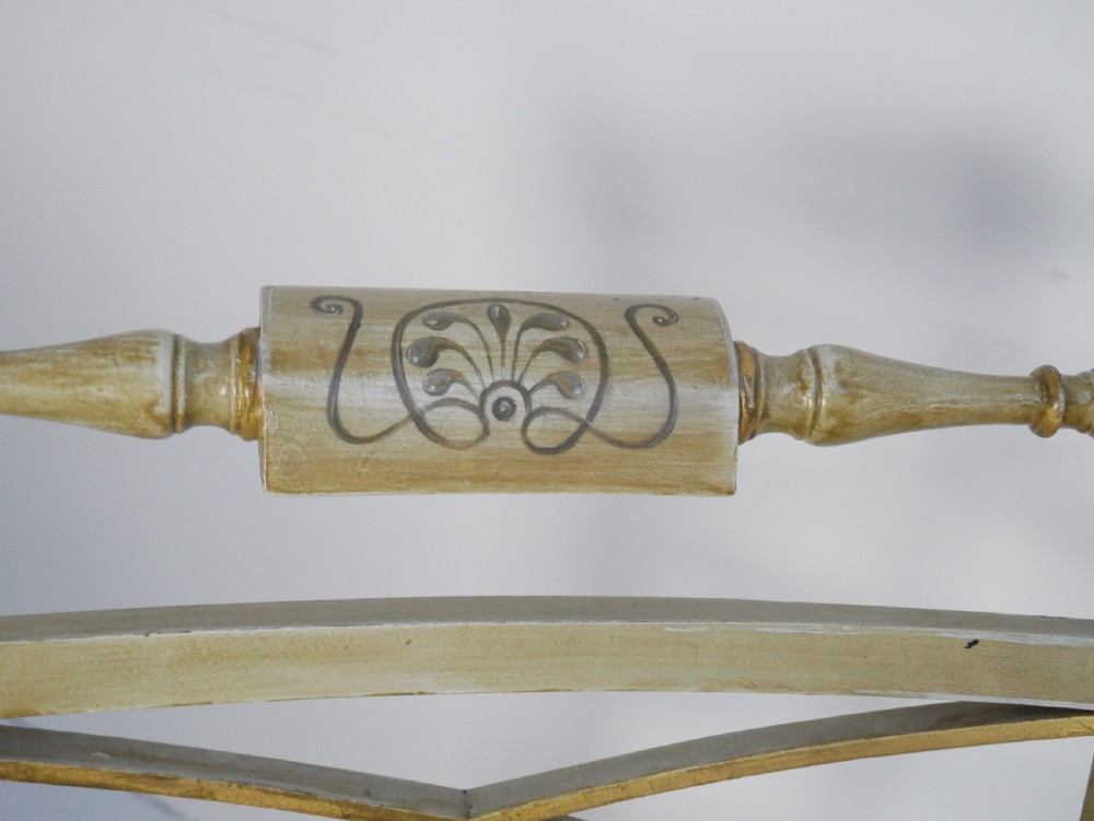 Pair 19thC Decorated Armchairs View VI