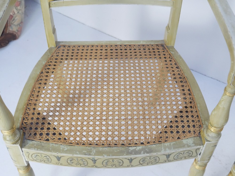 Pair 19thC Decorated Armchairs View X