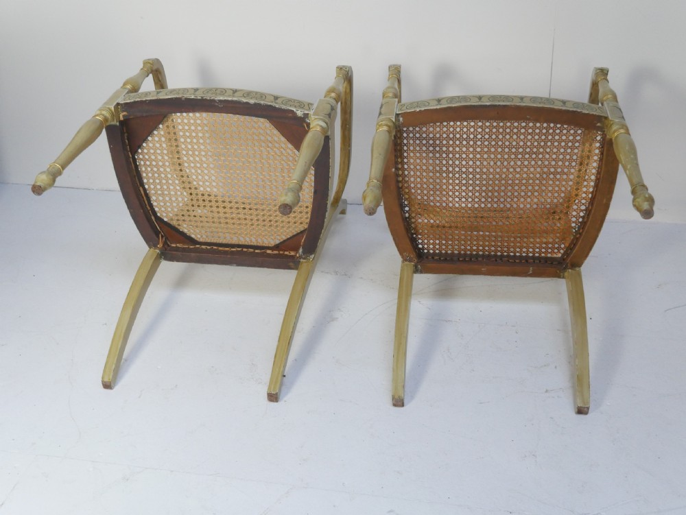 Pair 19thC Decorated Armchairs View XIV