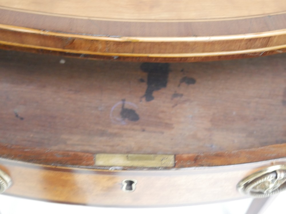 18thC Satinwood Demi Lune Table View V