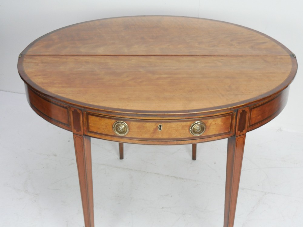 18thC Satinwood Demi Lune Table View VI