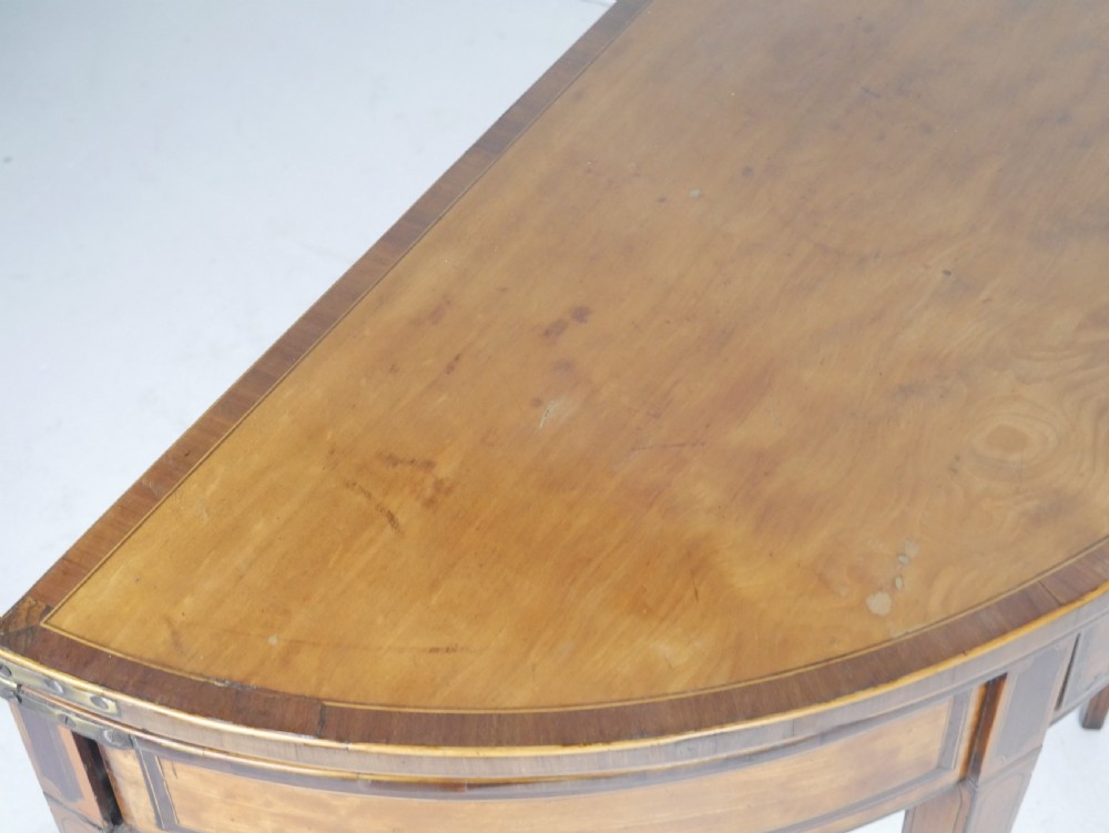 18thC Satinwood Demi Lune Table View VII