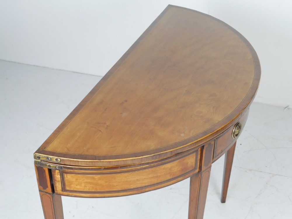 18thC Satinwood Demi Lune Table View XII