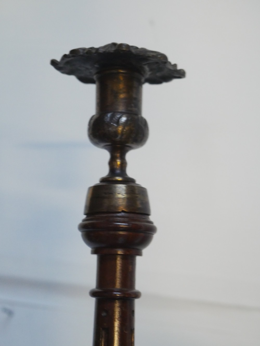 Pair Mahogany Candlesticks View V