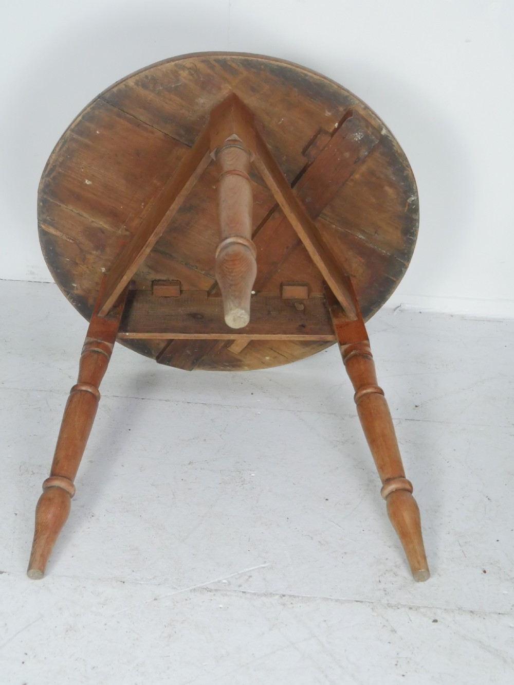 19thC Pine Cricket Table View III