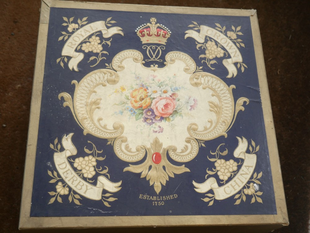 Original Box of Royal Crown Derby Tea Set