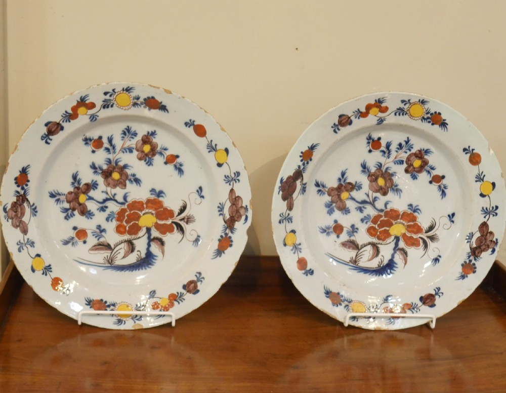 Pair 18thC English Delft Chargers View XIV