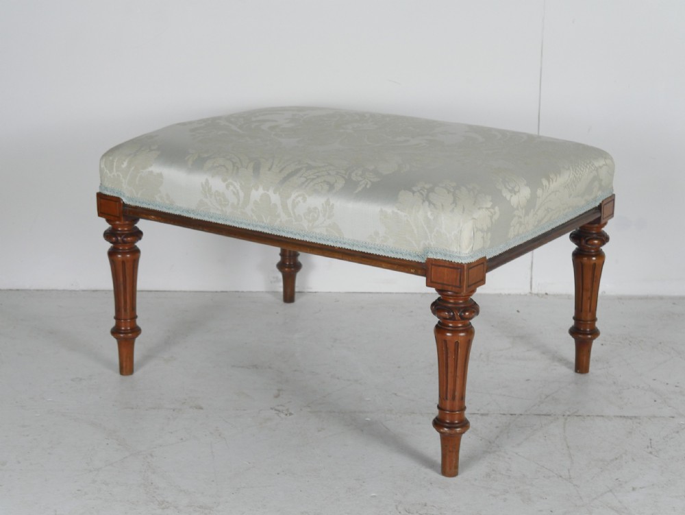 19thC walnut Stool