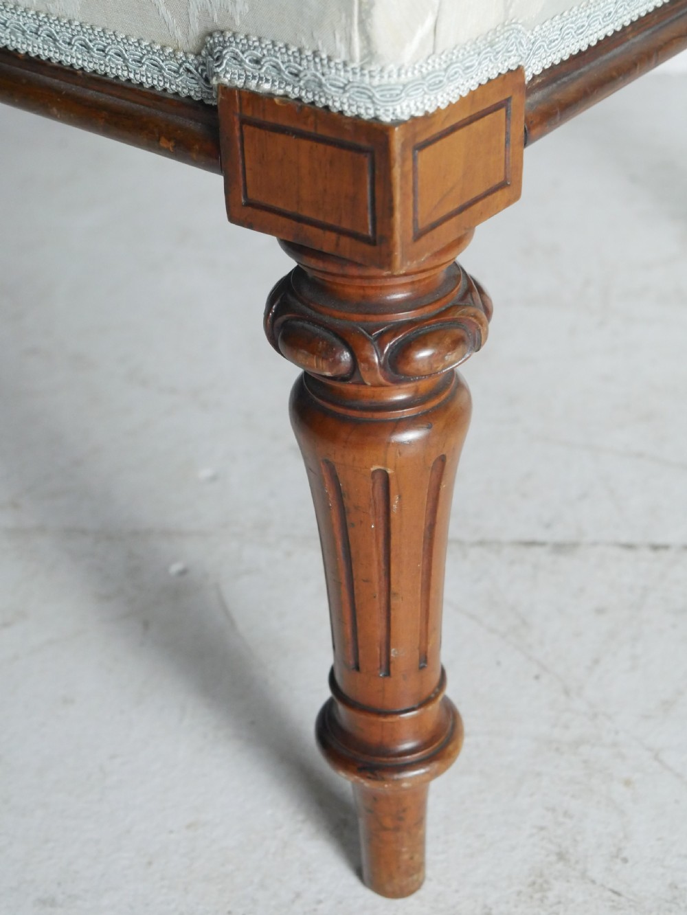 19thC walnut Stool View II