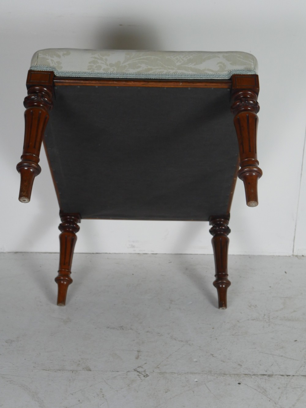 19thC walnut Stool View V