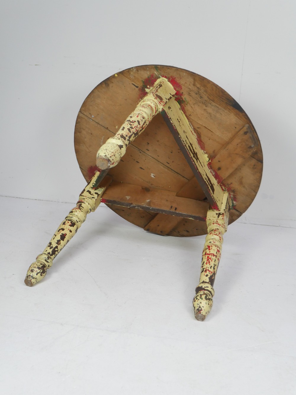 19thC Pine Cricket Table View VII