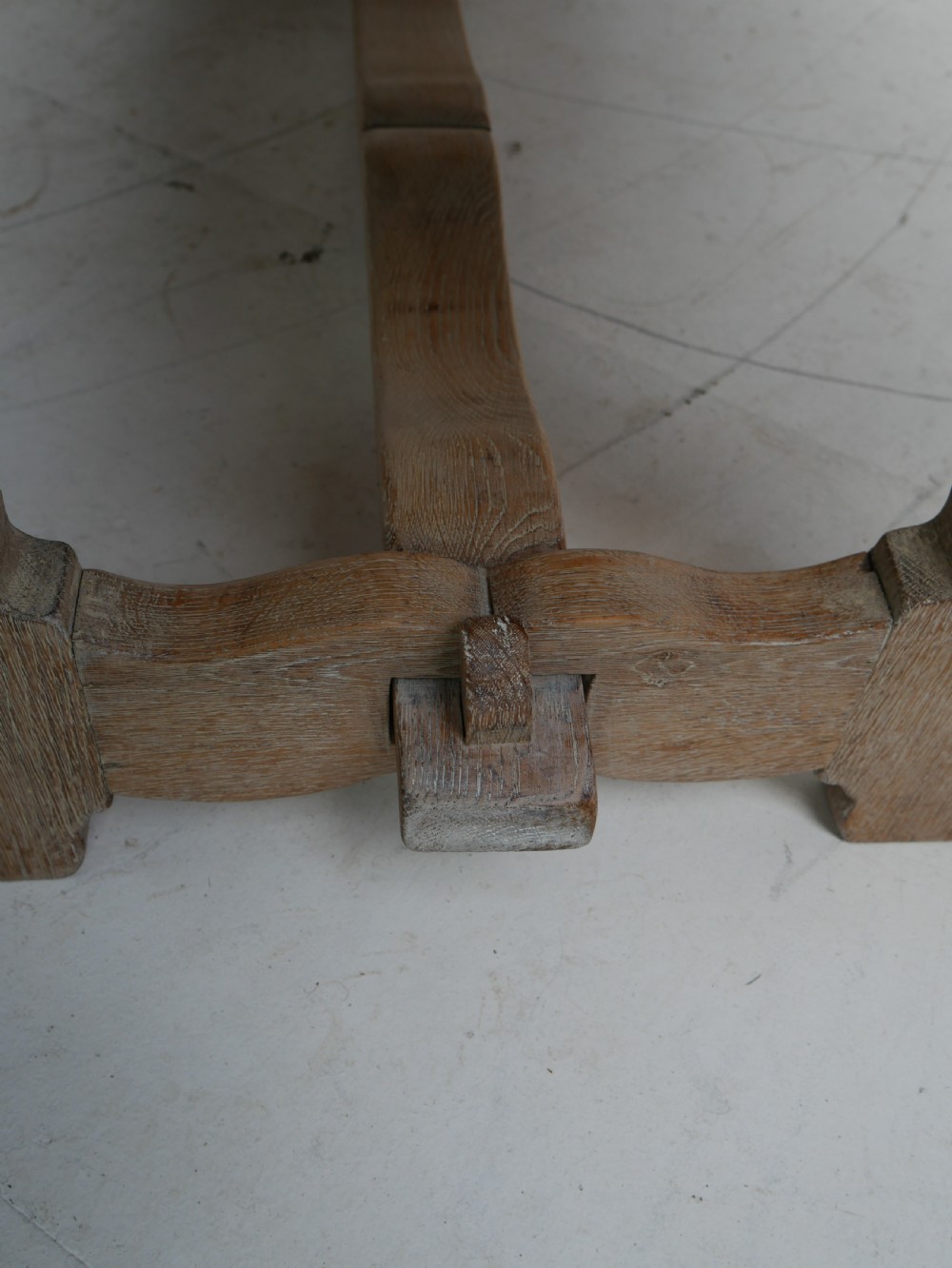 1920's limed oak refectory table. View VII
