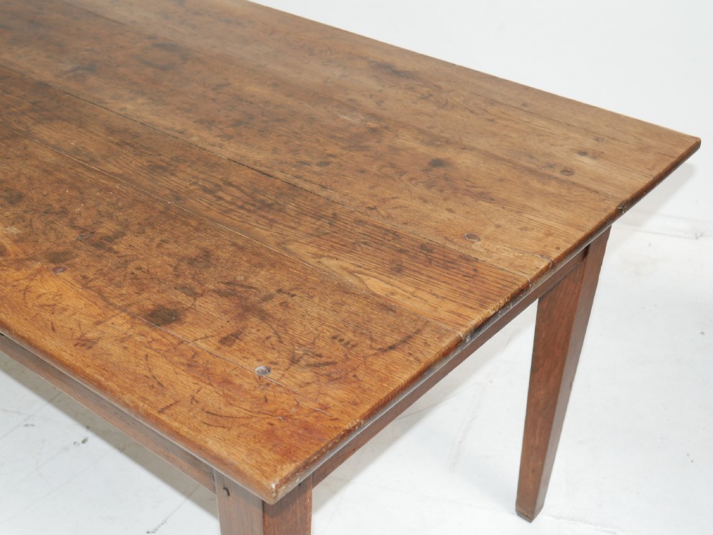 19thC Oak Kitchen Dining Refectory Table View IV