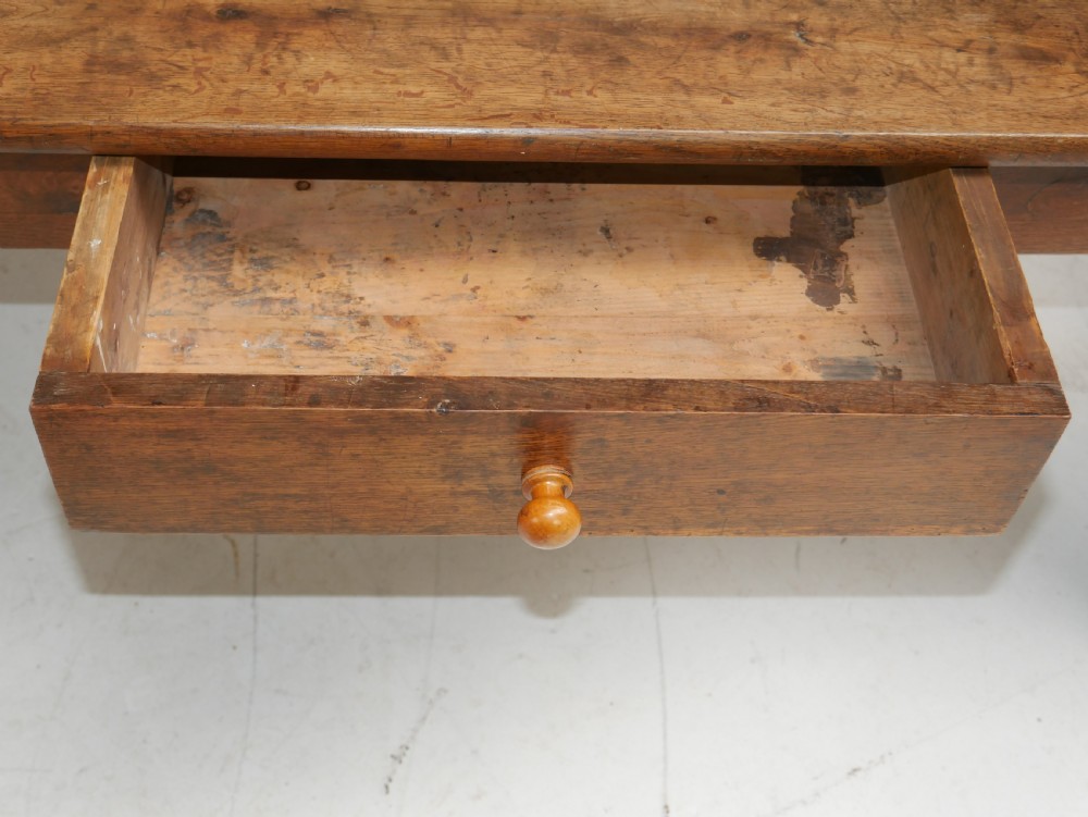 19thC Oak Kitchen Dining Refectory Table View VI