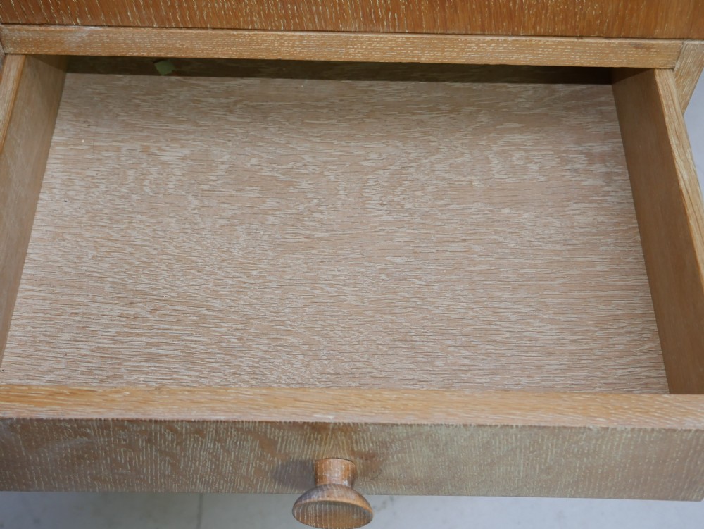 Large Limed Oak Kneehole Desk View V