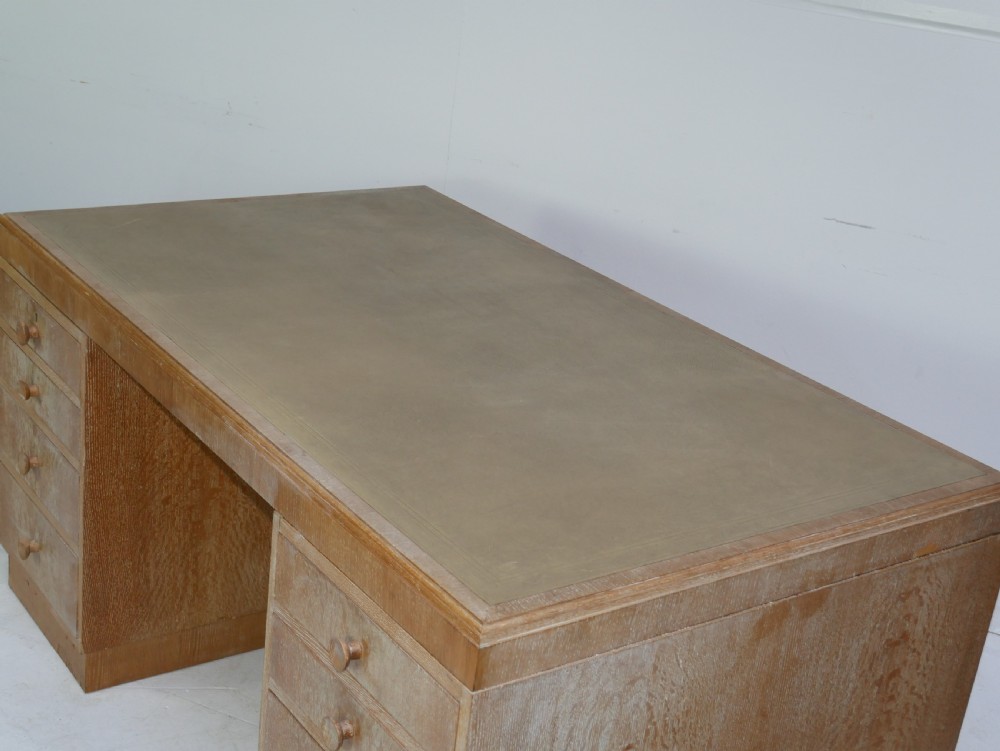 Large Limed Oak Kneehole Desk View VII
