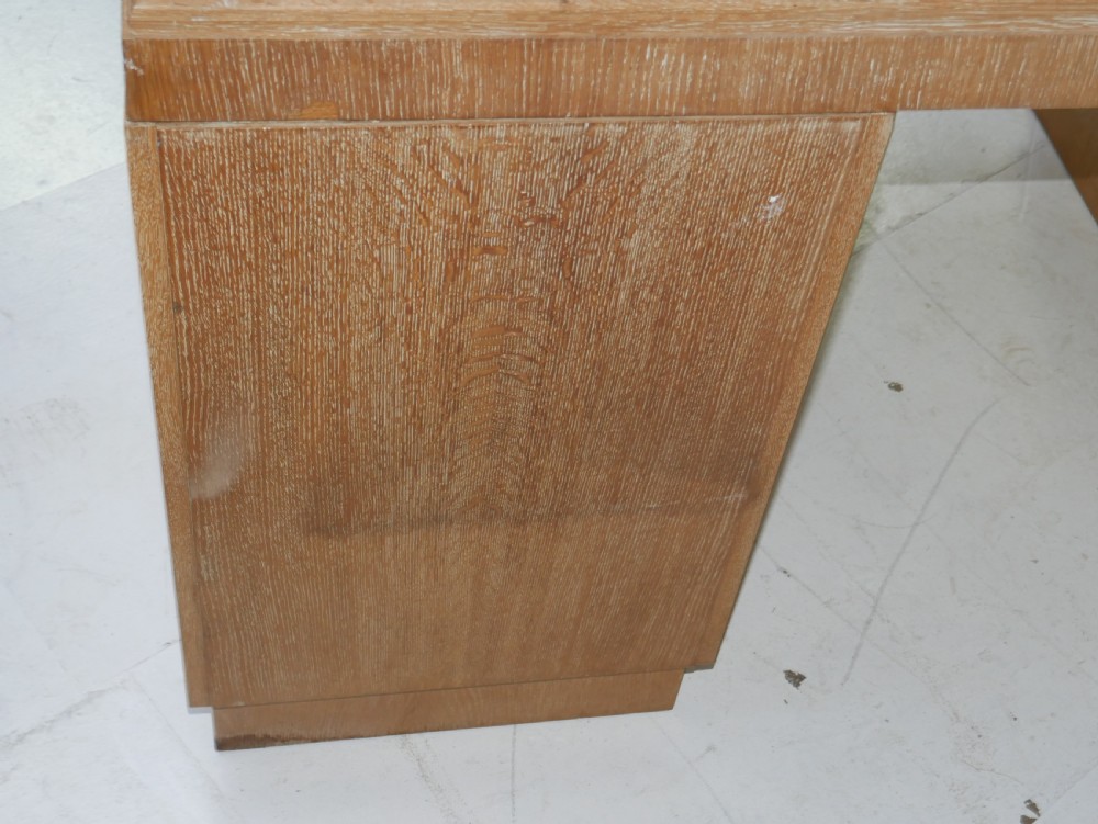 Large Limed Oak Kneehole Desk View XIV