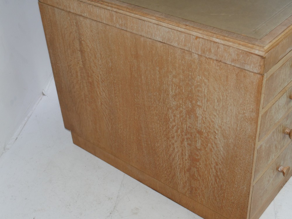 Large Limed Oak Kneehole Desk View XV