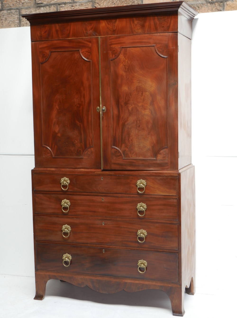 Tall Scottish Mahogany Linen Cupboard