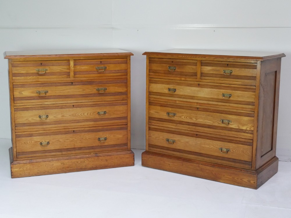 Pair Ash Chest of Drawers Jas Shoolbred