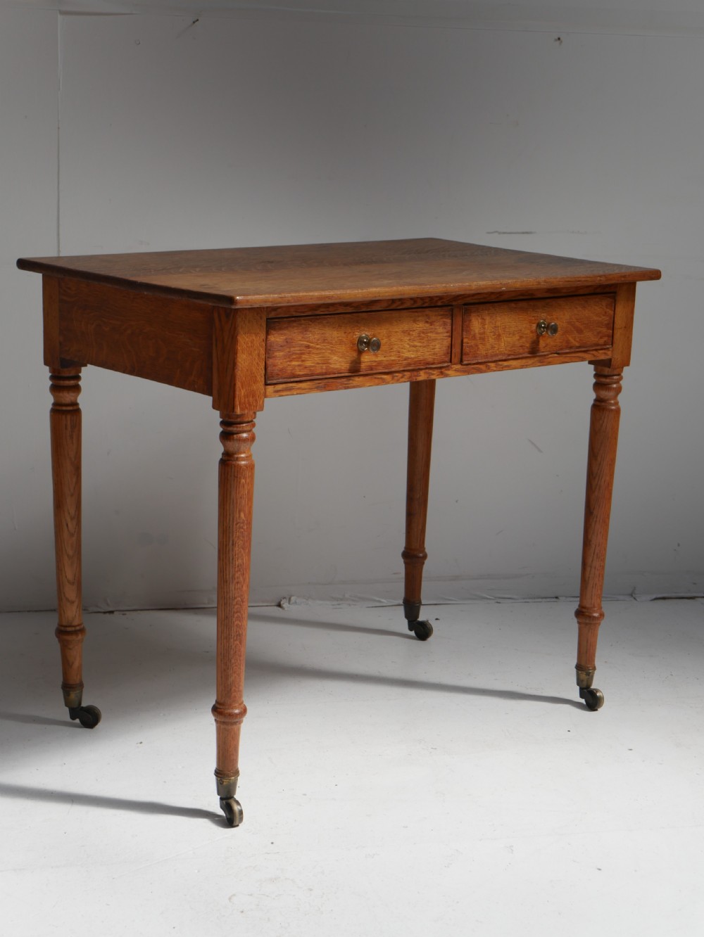 Tall Centre Oak Side Writing Desk View II