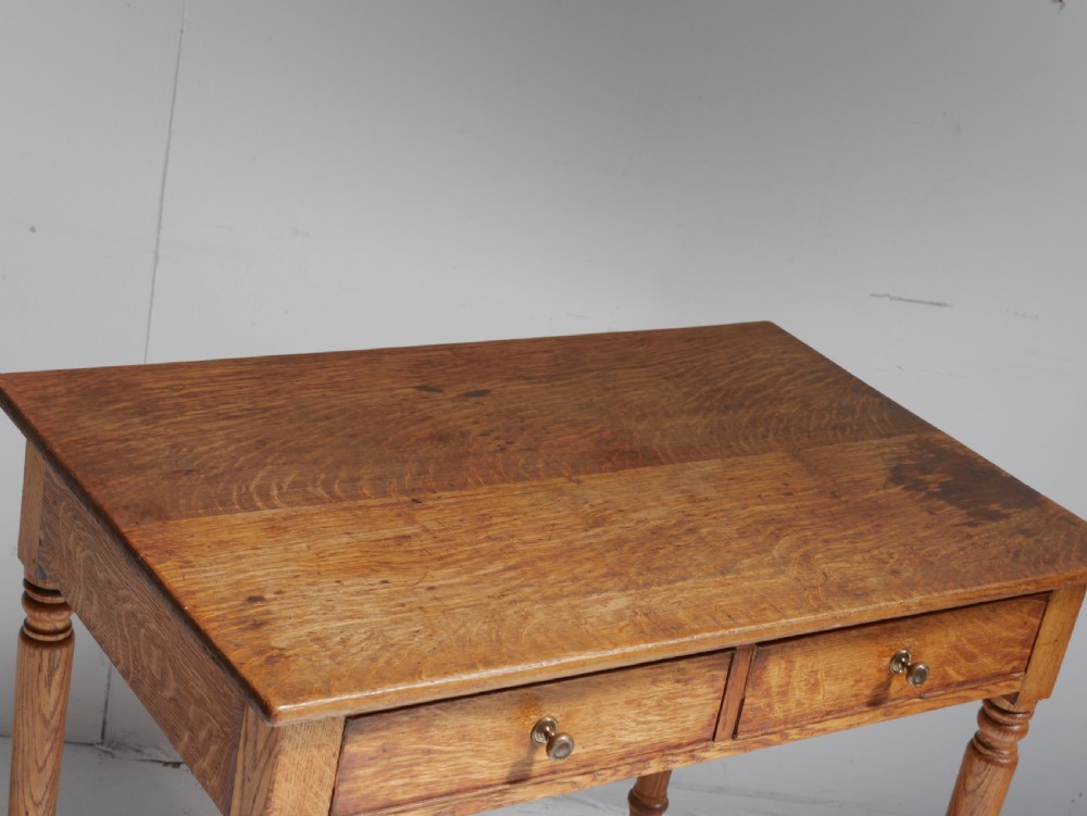 Tall Centre Oak Side Writing Desk View III