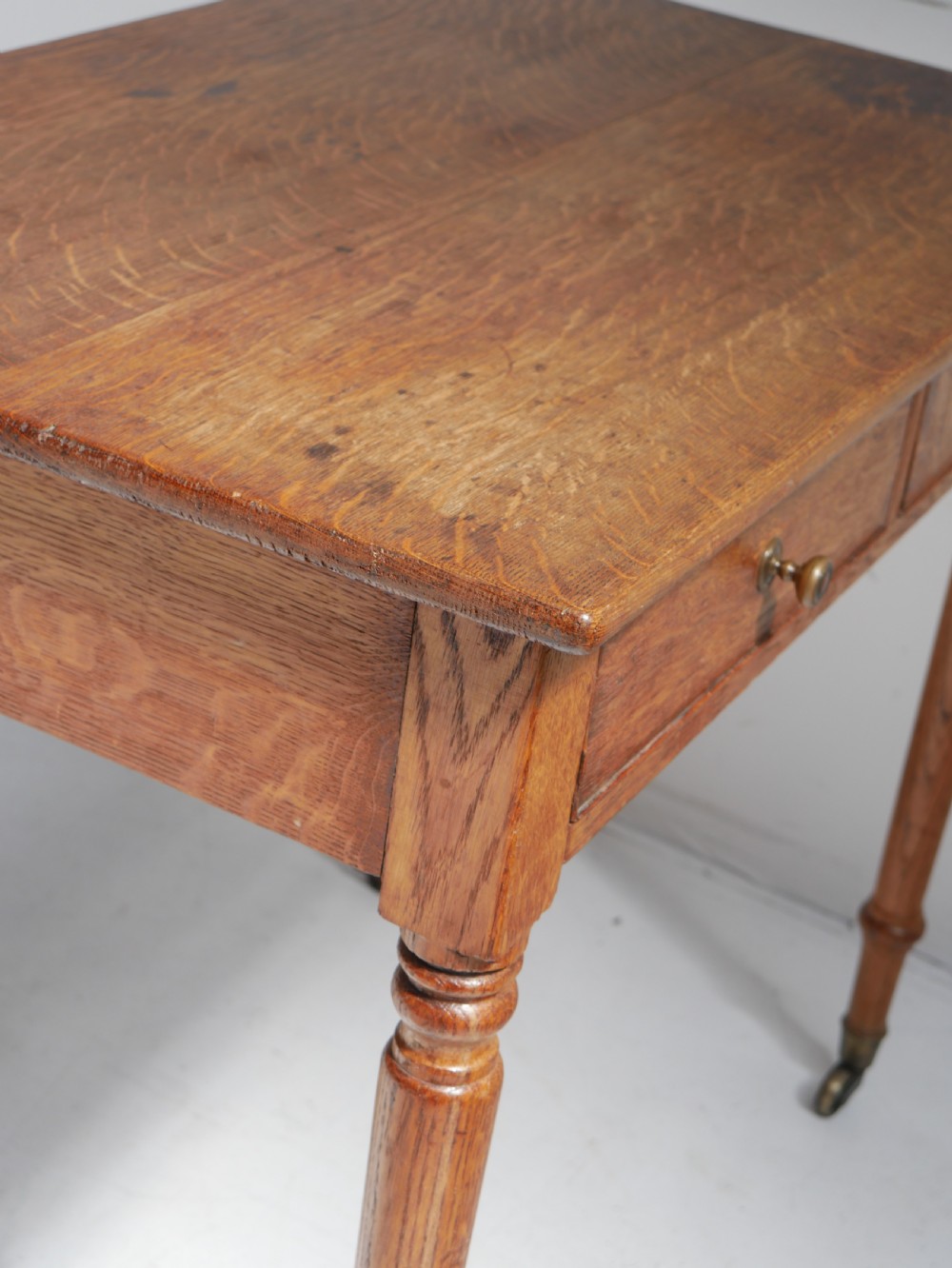 Tall Centre Oak Side Writing Desk View V