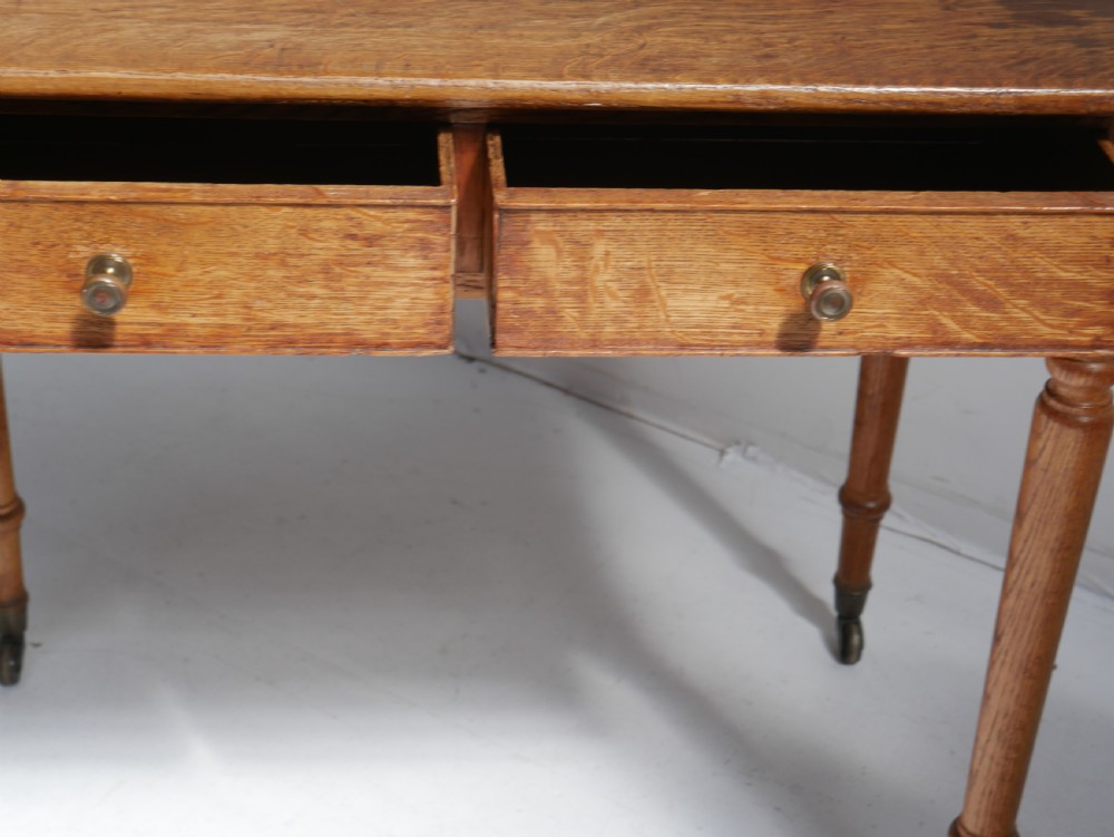 Tall Centre Oak Side Writing Desk View VIII