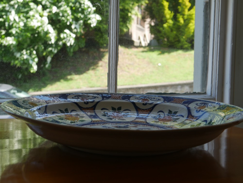 English Polychrome Delft Charger View II
