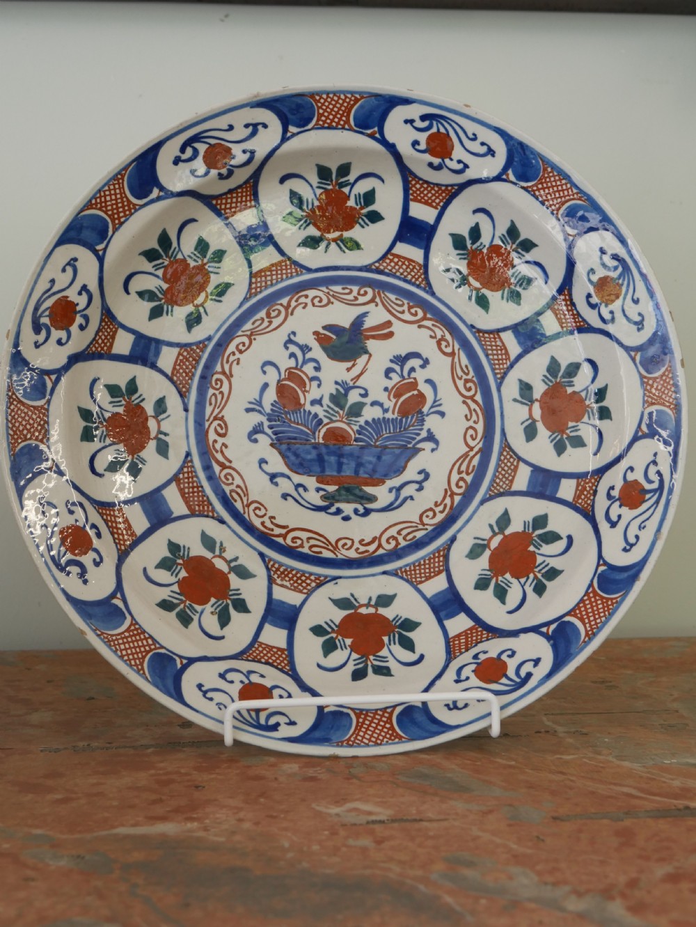 English Polychrome Delft Charger View III