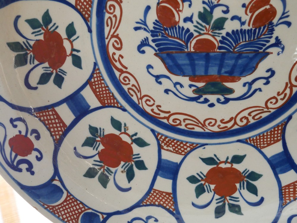 English Polychrome Delft Charger View VIII