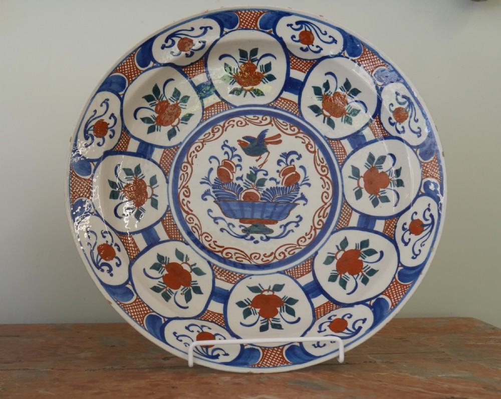 English Polychrome Delft Charger View XII