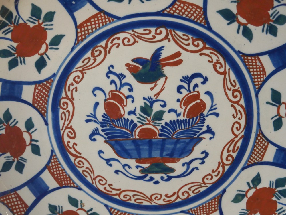 English Polychrome Delft Charger View XIII