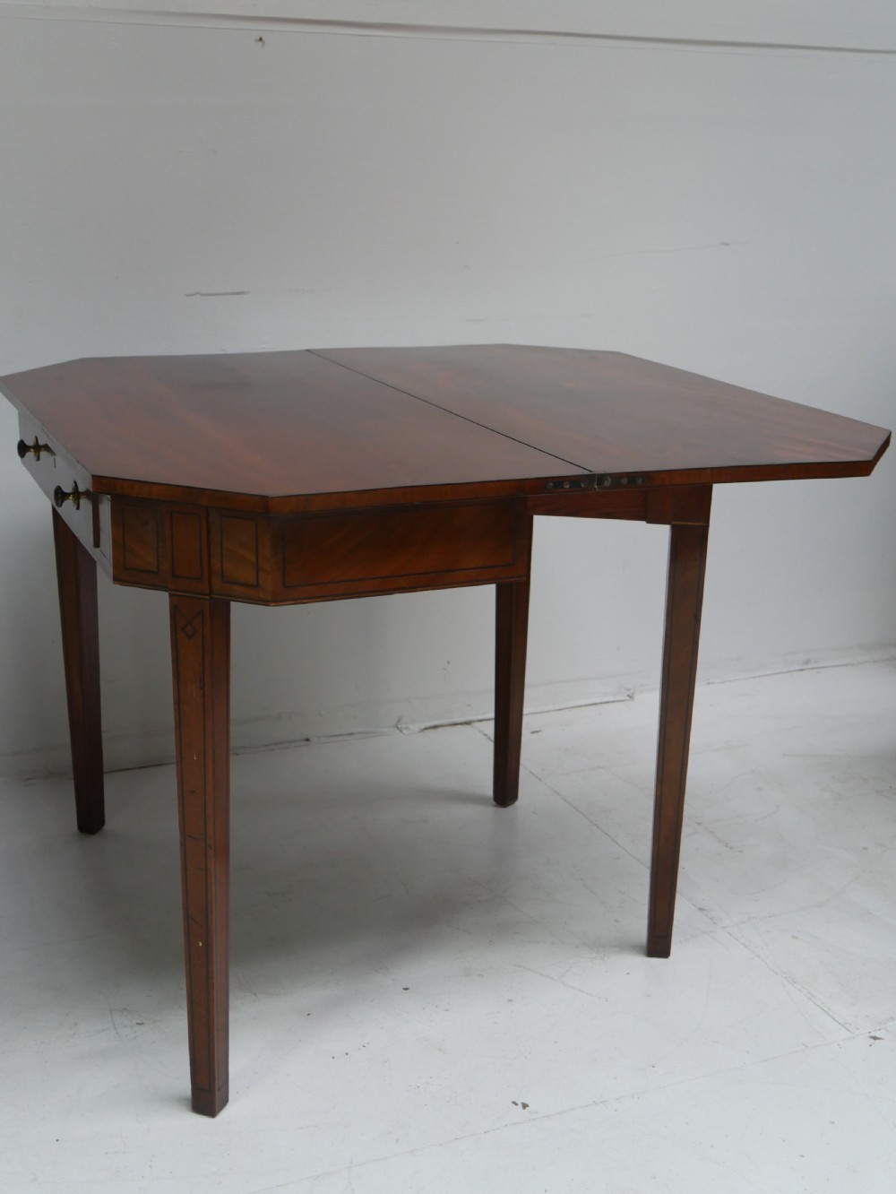 Pair Georgian Fold Over Tea Tables View XI