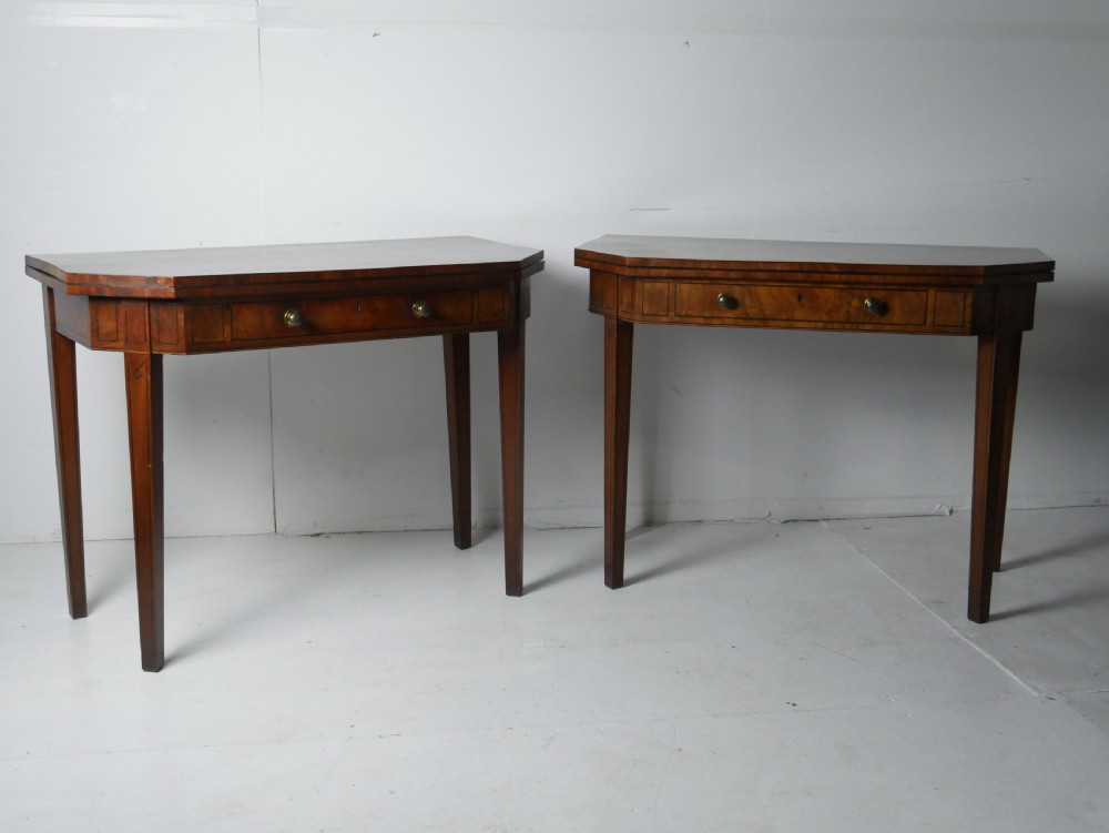 Pair Georgian Fold Over Tea Tables View XII
