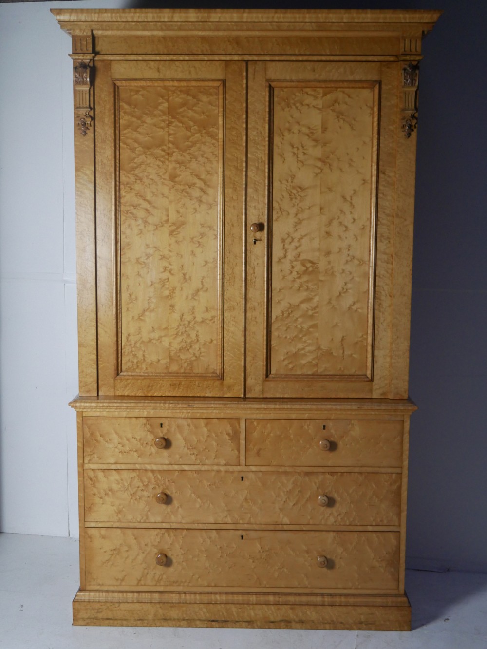 Large Birds Eye Maple Hanging Cupboard View XVII