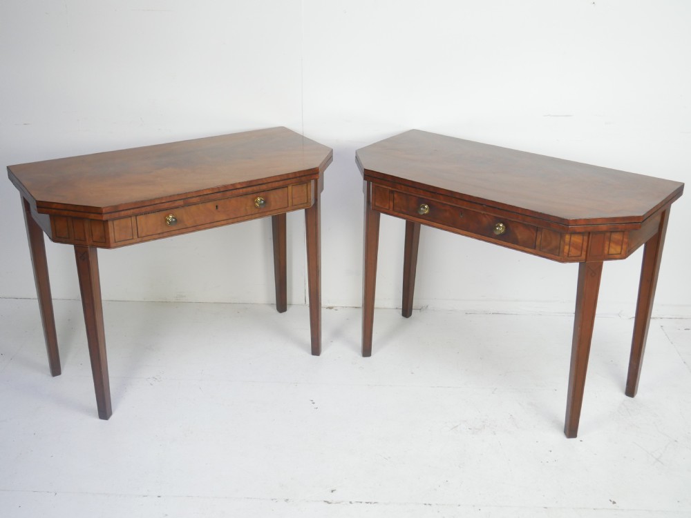 Pair Georgian Fold Over Tea Tables