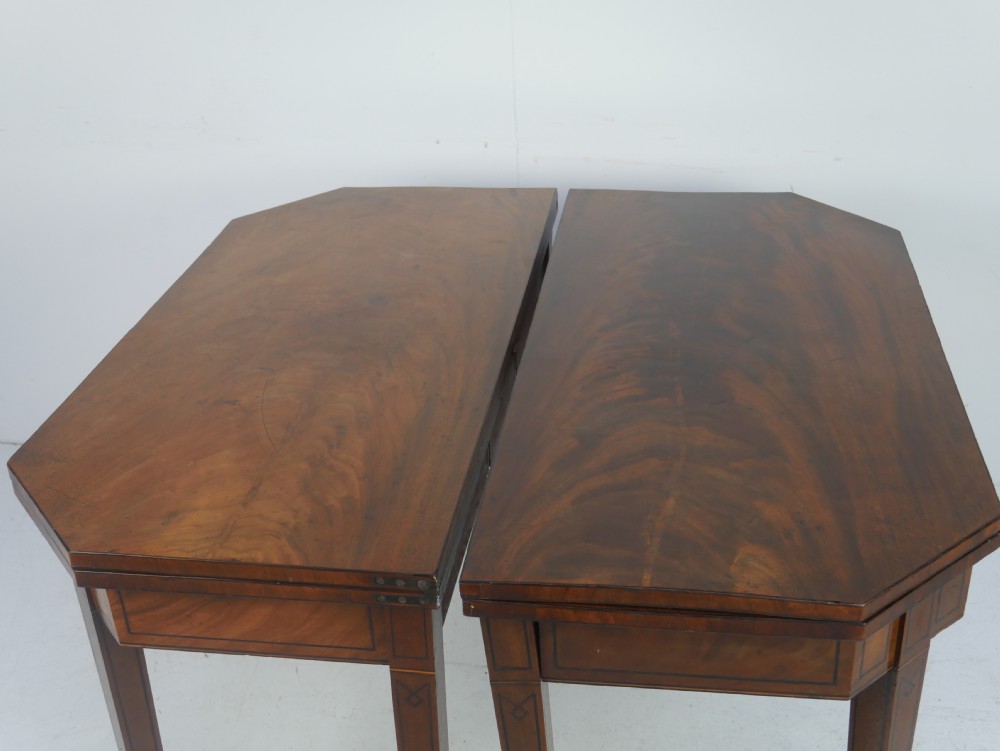 Pair Georgian Fold Over Tea Tables View XV