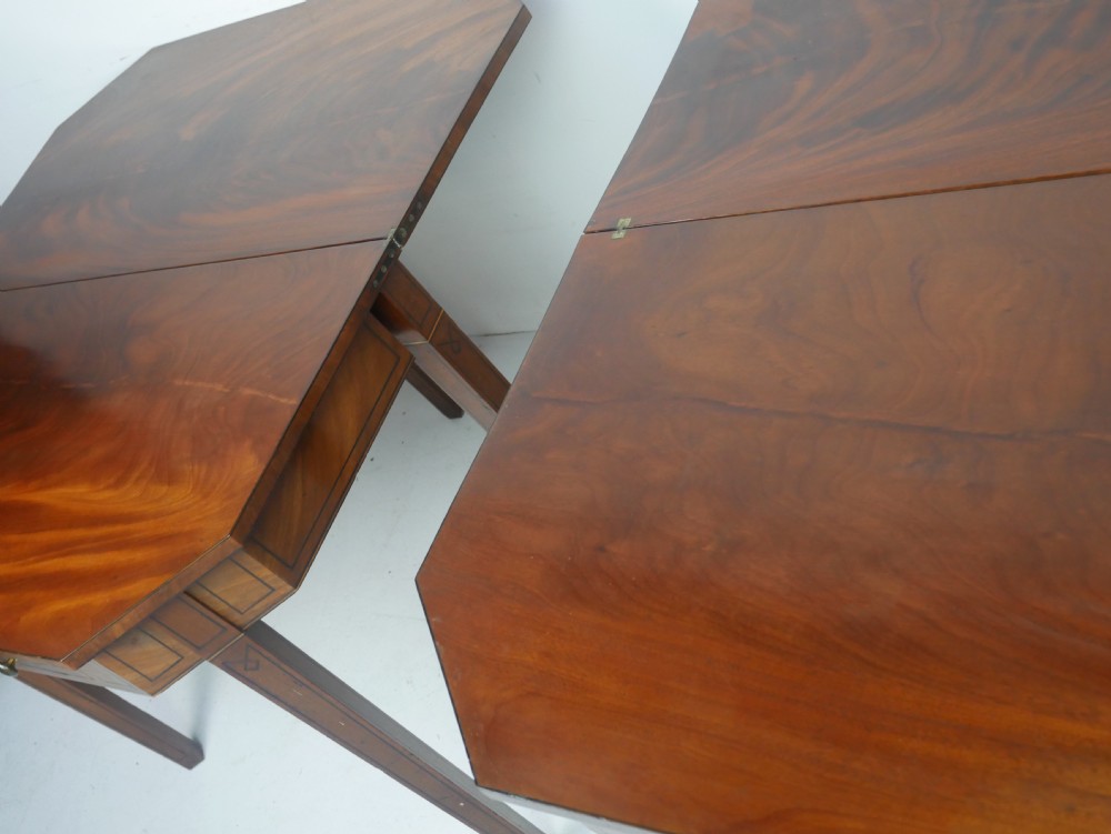 Pair Georgian Fold Over Tea Tables View XVI