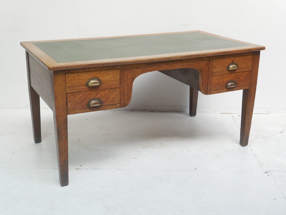 Large Antique Oak Desk View XIII